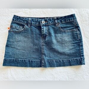 Zana Di Vintage Stonewashed Blue Denim Mini Skirt
